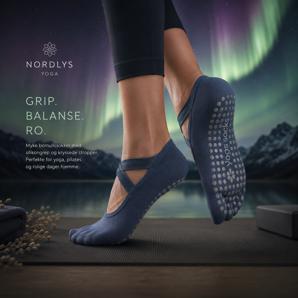 Nordlys Yoga Non - slip sokker  Bomull